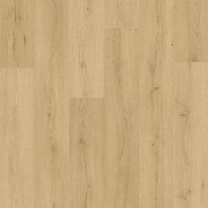 Full room view of Quick-Step Brushed Oak Beige flooring installation