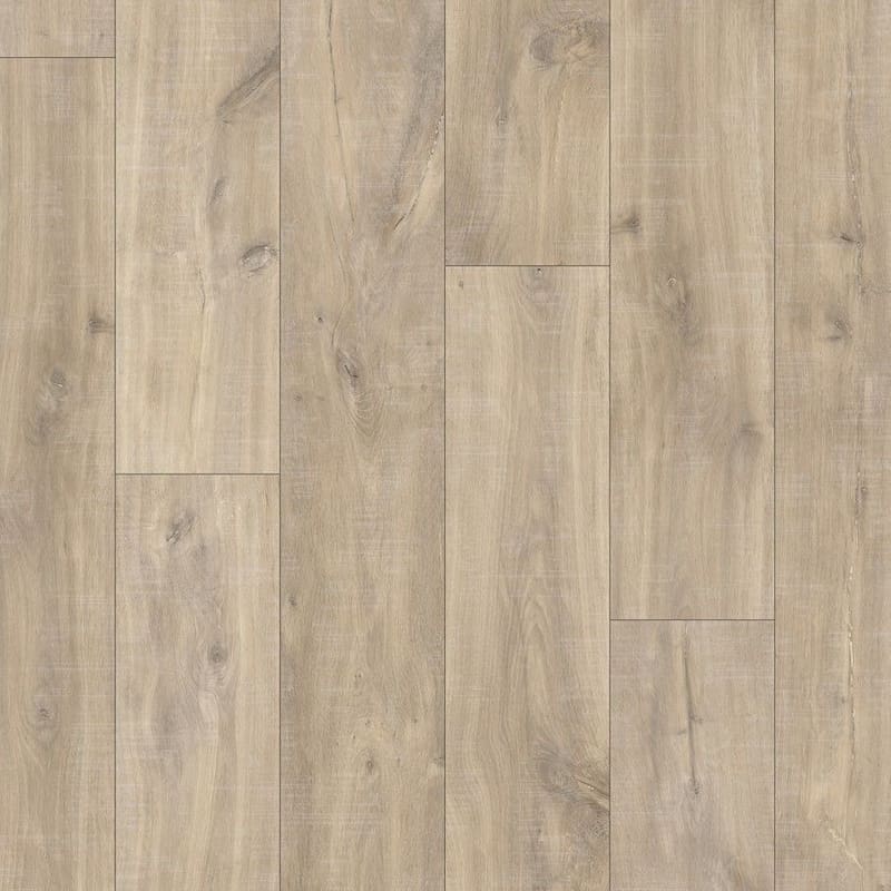 Bedroom view with Quick-Step Classic Havana Oak Natural laminate flooring and decorative wall hanging