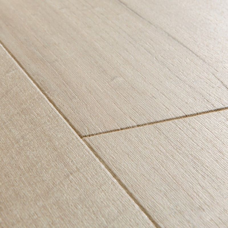 Full room view of Quick-Step Impressive Soft Oak Light laminate flooring showing plank layout and natural wood appearance