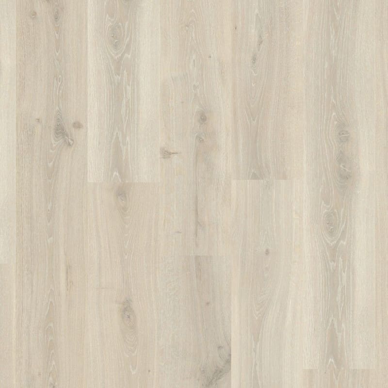 Quick-Step Creo Tennessee Oak Grey laminate flooring showing full plank pattern with light grey oak grain