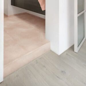Bathroom installation of Quick-Step Soft Blush vinyl flooring