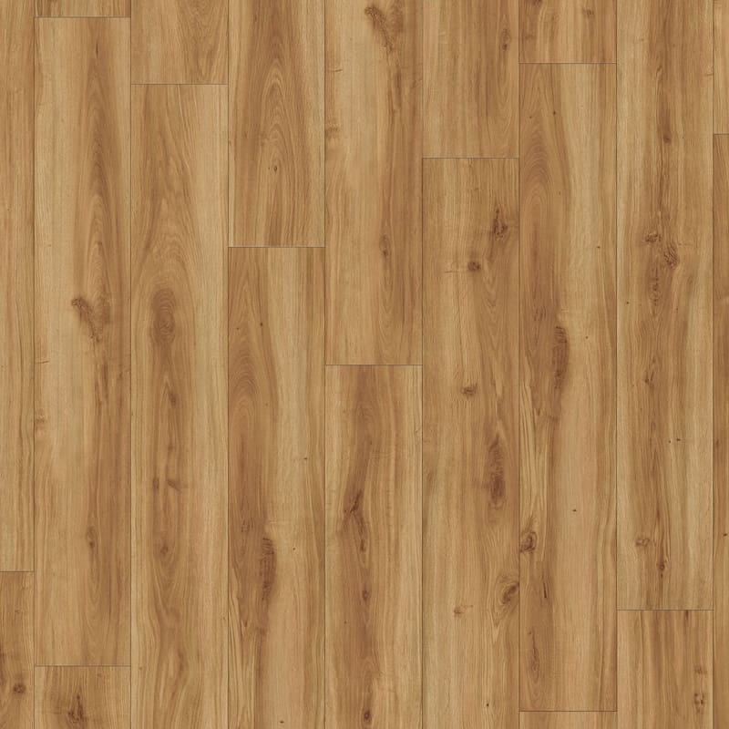 Moduleo Roots Classic Oak 24235 luxury vinyl flooring showing warm honey-toned oak planks with natural grain patterns and knots