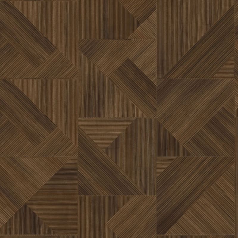 Moduleo Roots Shades Geometric Tile 62872 featuring warm brown tones in an artistic geometric pattern