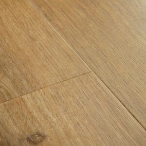 Detailed view of Quick-Step Alpha Blos Cottage Oak Natural flooring showing texture and plank joints