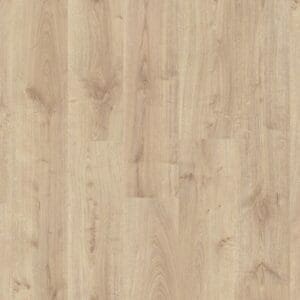 Quick-Step Creo Virginia Oak Natural laminate flooring showing full plank pattern with light oak finish and natural wood grain detail