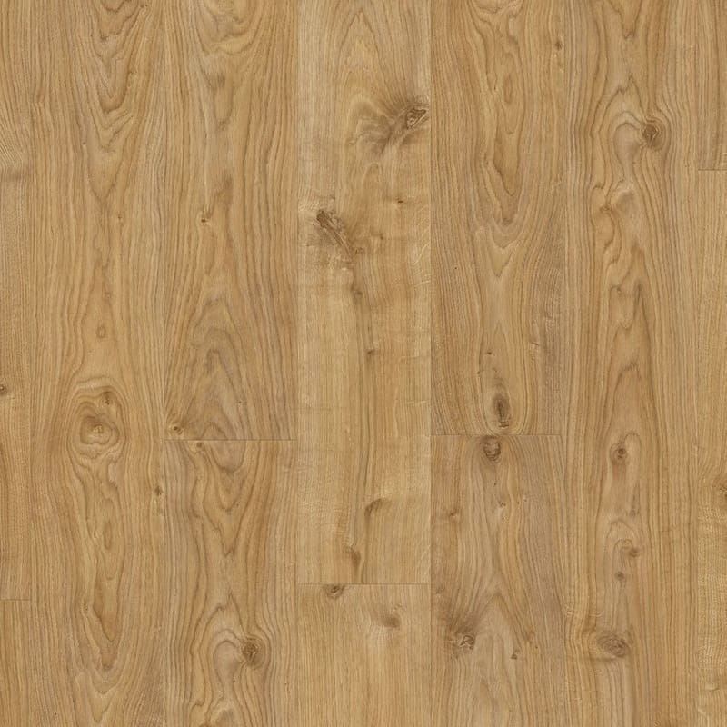 Close-up of Quick-Step Alpha Blos Cottage Oak Natural flooring showing natural wood grain pattern and warm honey tones