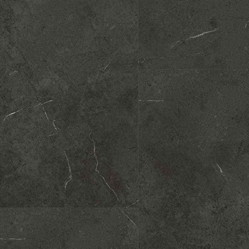 Moduleo Roots Triana Stone Effect 46990 - Dark grey stone-effect luxury vinyl flooring with subtle white veining