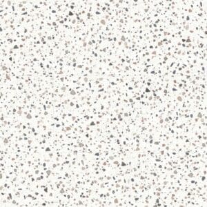 Moduleo Roots Fiastra Terrazzo Effect 46534 - White luxury vinyl flooring with brown and grey speckles in terrazzo pattern