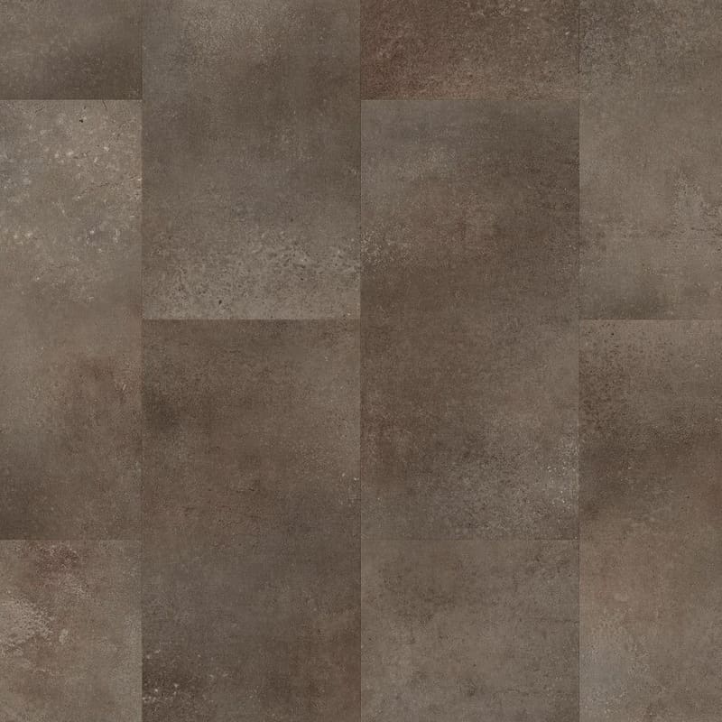 Close-up of Quick-Step Alpha Oro Oxidized Rock vinyl flooring showing texture and tile joints