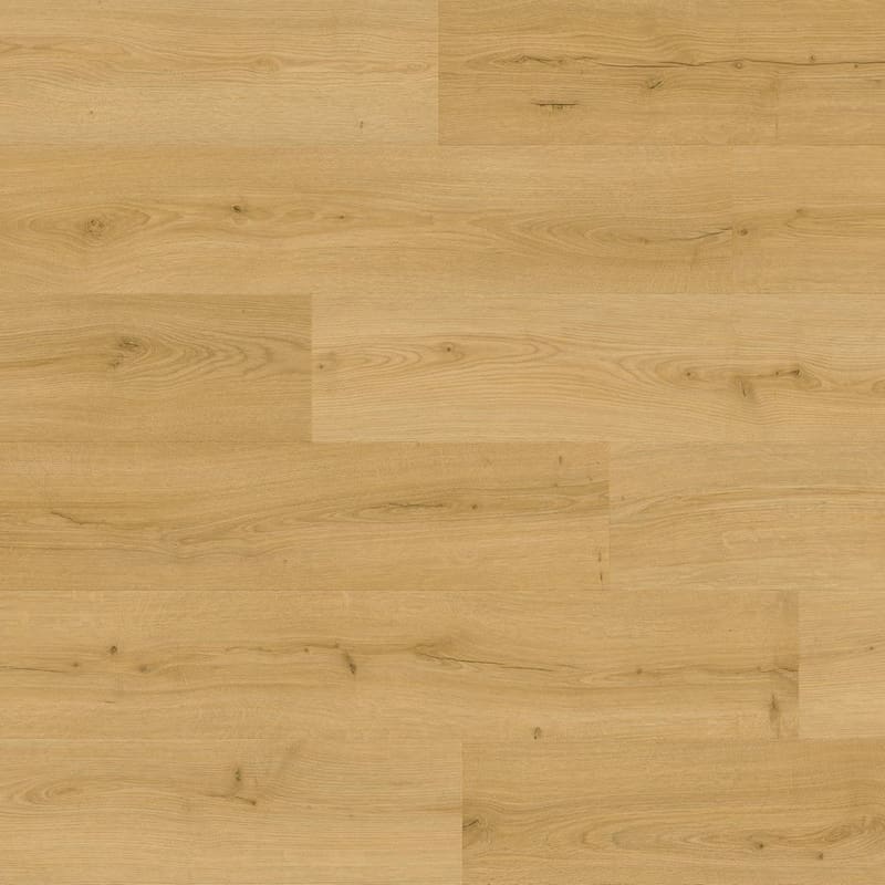 Full room view of Quick-Step Alpha Bloom Brushed Oak Honey vinyl flooring installation pattern