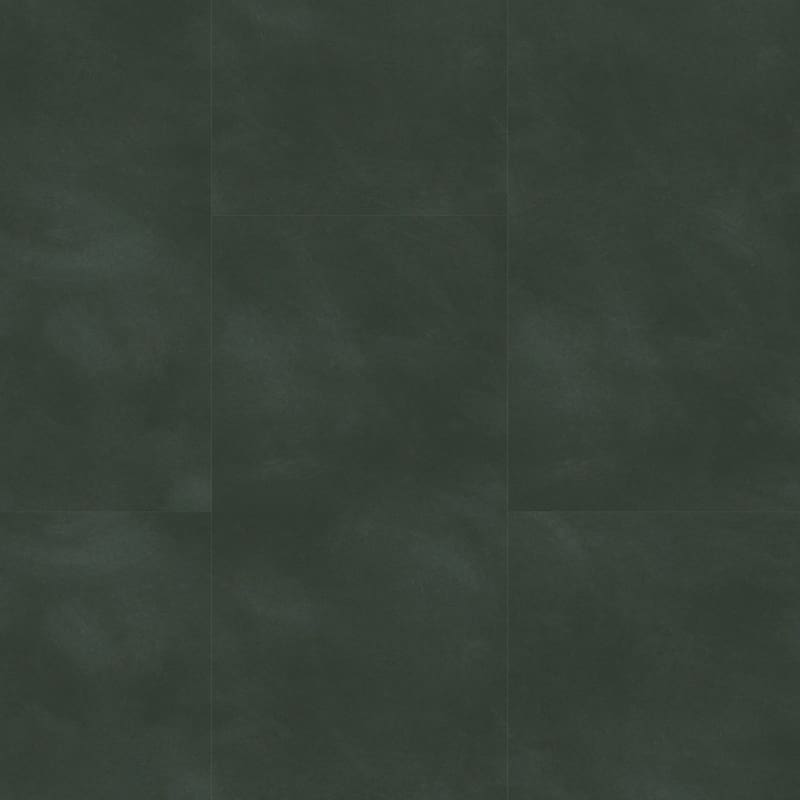 Moduleo Roots Mattina concrete effect luxury vinyl tile in deep forest green with subtle patina texture
