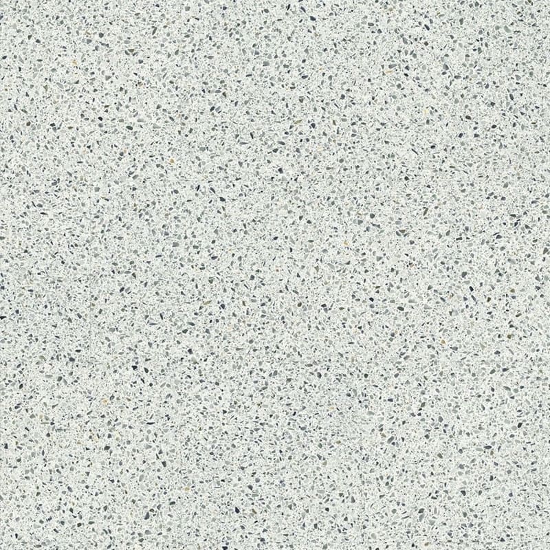 Close-up view of Moduleo Roots Lugano Terrazzo Effect luxury vinyl tile showing detailed terrazzo pattern with multi-colored aggregate pieces