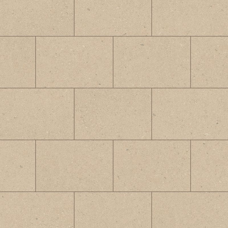 Ischia limestone pvt703 luxury vinyl tile in rectangular layout showing soft beige color with subtle speckles
