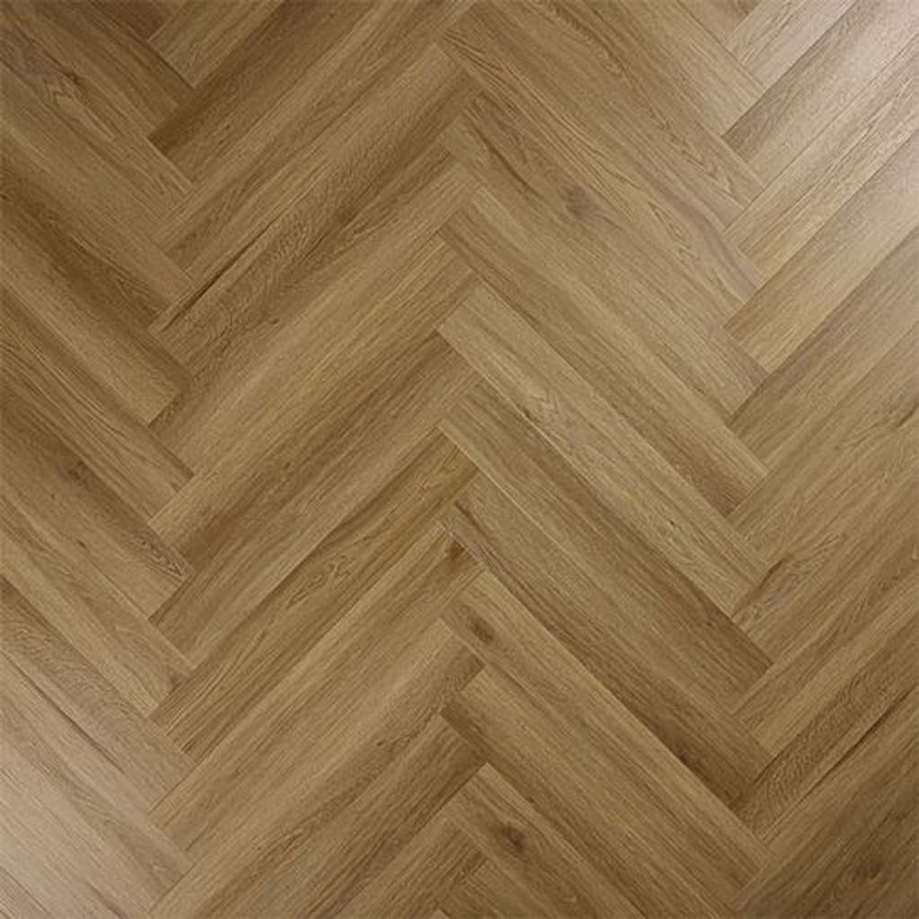 Abingdon Artisan Click Chestnut luxury vinyl flooring laid in a herringbone pattern