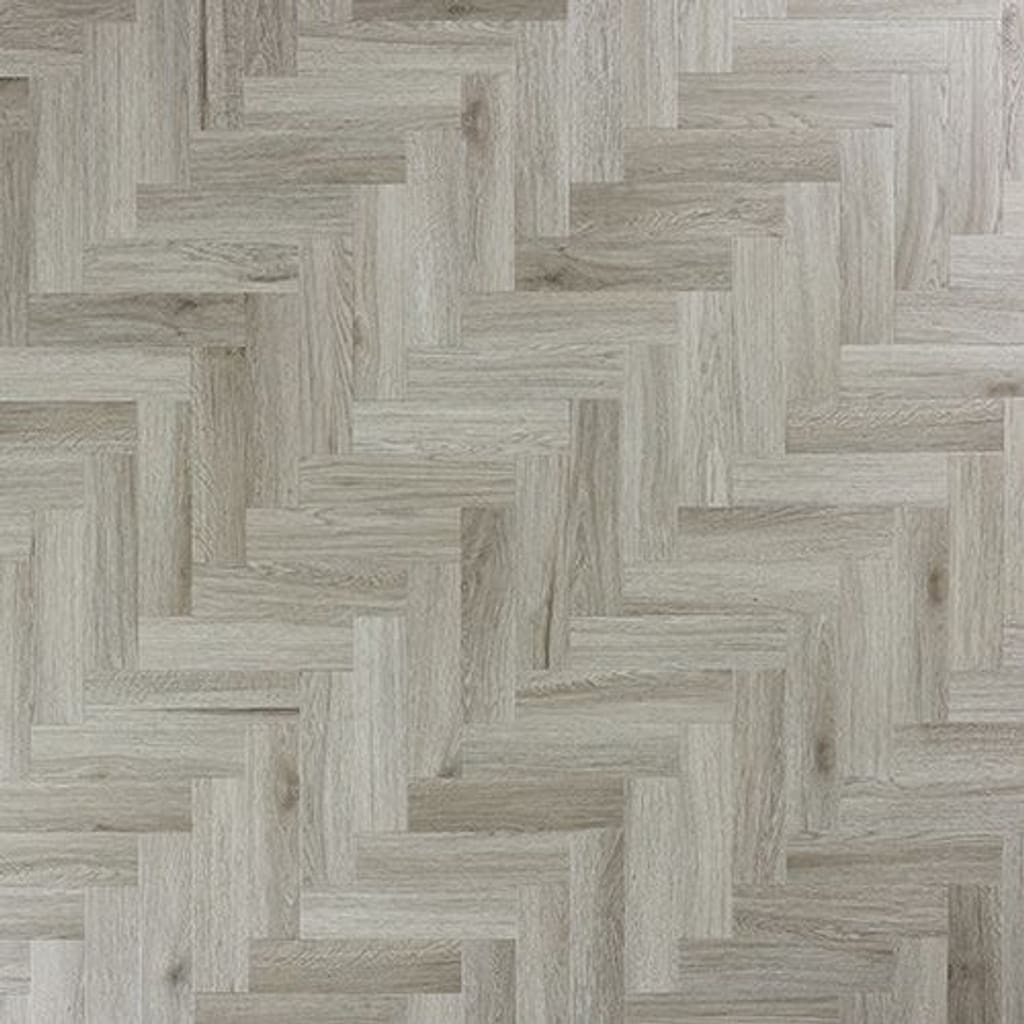 Abingdon Mosaic Urban Grey luxury vinyl flooring in a herringbone pattern