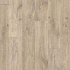 Bedroom view with Quick-Step Classic Havana Oak Natural laminate flooring and decorative wall hanging