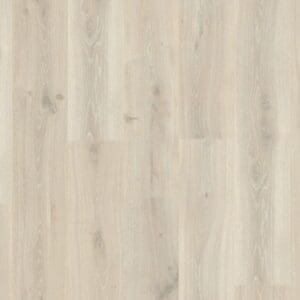 Quick-Step Creo Tennessee Oak Grey laminate flooring showing full plank pattern with light grey oak grain