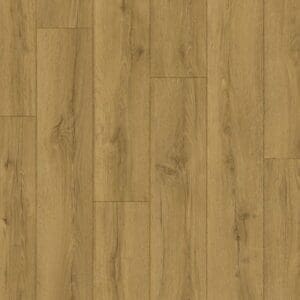 Quick-Step Classic Honey Brown Oak Laminate flooring sample showing warm honey tones and natural oak grain pattern