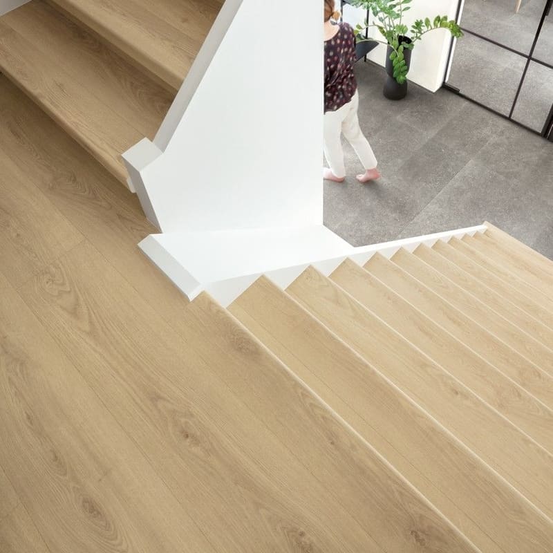 Close-up of Dusky Bluestone laminate flooring showing texture and joint detail