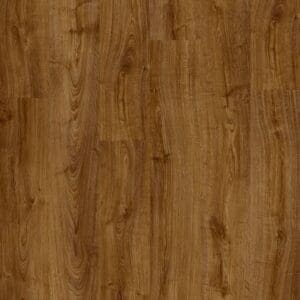 Full view of Quick-Step Alpha Bloom Amber Oak flooring showing plank layout and natural wood appearance