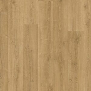 Full room view of Quick-Step Capture Brushed Oak Warm Natural laminate flooring installation