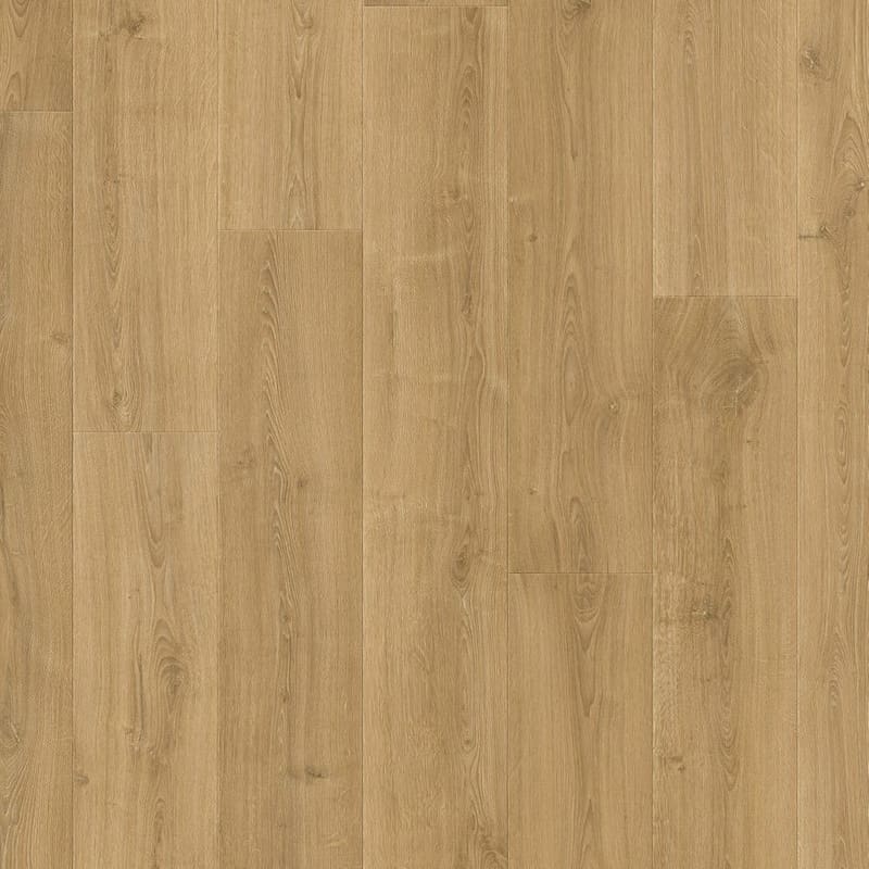 Full room view of Quick-Step Capture Brushed Oak Warm Natural laminate flooring installation