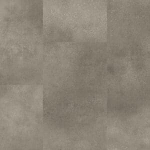 Full room view of Quick-Step Cloudy Concrete flooring installation showing overall appearance