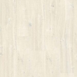 Quick-Step Creo Charlotte Oak White laminate flooring sample showing detailed wood grain pattern and light white oak coloring