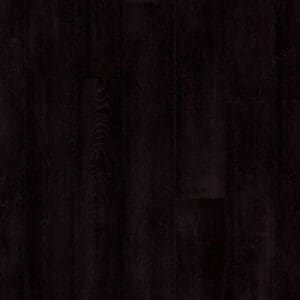 Full view of black laminate flooring showing multiple planks installed