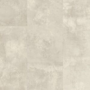 Close-up of Quick-Step Muse Stained Concrete laminate flooring showing detailed texture and light beige coloring