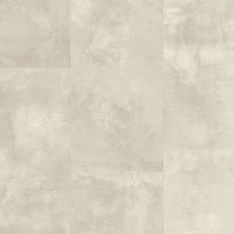 Close-up of Quick-Step Muse Stained Concrete laminate flooring showing detailed texture and light beige coloring