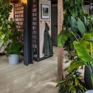 Overview of Quick-Step Capture Brushed Oak Grey laminate flooring planks showing full pattern