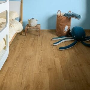 Children's bedroom with bunk bed and Quick-Step Impressive Classic Oak Natural laminate flooring