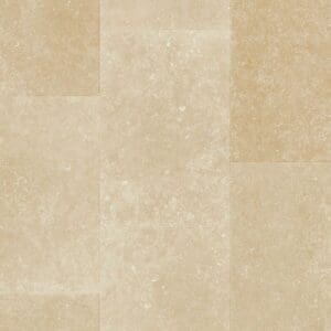 Close-up of Quick-Step Muse Limestone Laminate MUS5486 showing waterproof properties with water droplets on surface