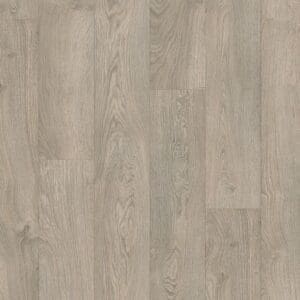 Quick-Step Classic Old Oak Light Grey laminate flooring sample showing detailed wood grain pattern
