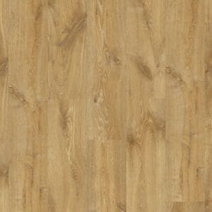Quick-Step Creo Louisiana Oak Natural Laminate flooring sample showing warm honey-toned oak effect with natural grain patterns and knots