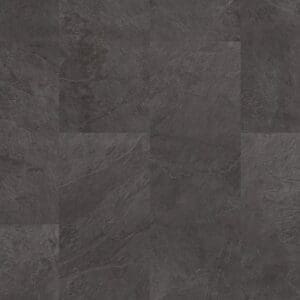 Quick-Step Alpha Oro Black Slate vinyl flooring sample showing detailed slate texture and natural variations