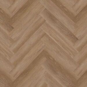 Close up of alva ash brown parquet flooring in herringbone pattern