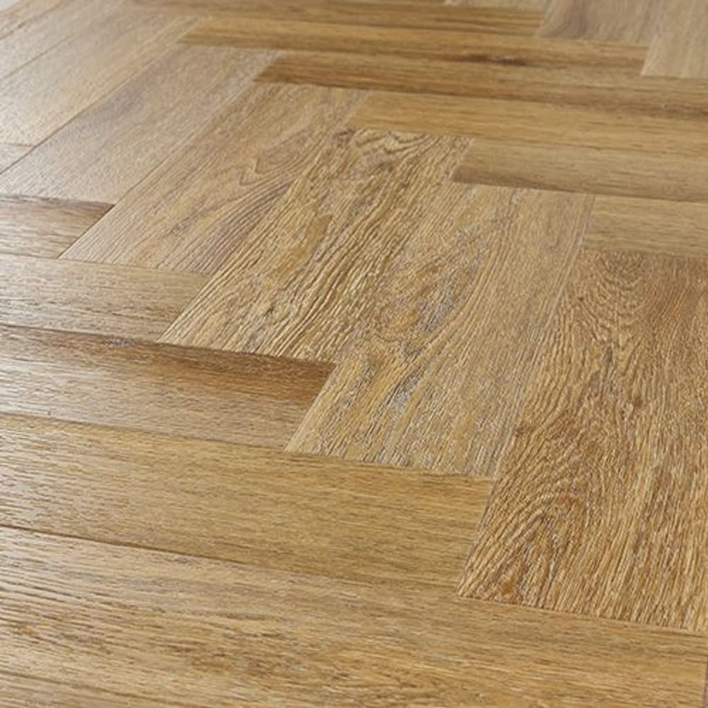 Angled close up view of the installed Abingdon Tapestry Brushed Oak flooring